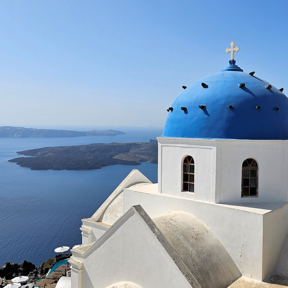 Santorini - Kapelle mit Ausblick