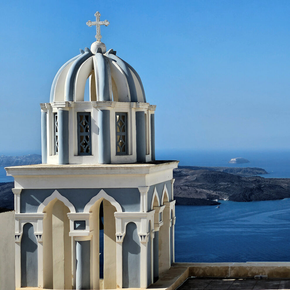 Santorini - Kapelle mit Ausblick